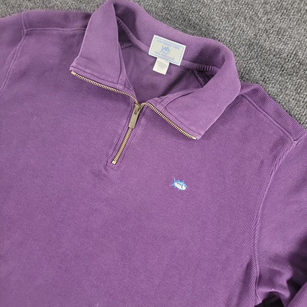 Men’s Southern Tide Golf Quarter Zip Purple MEDIUM Long Sleeve